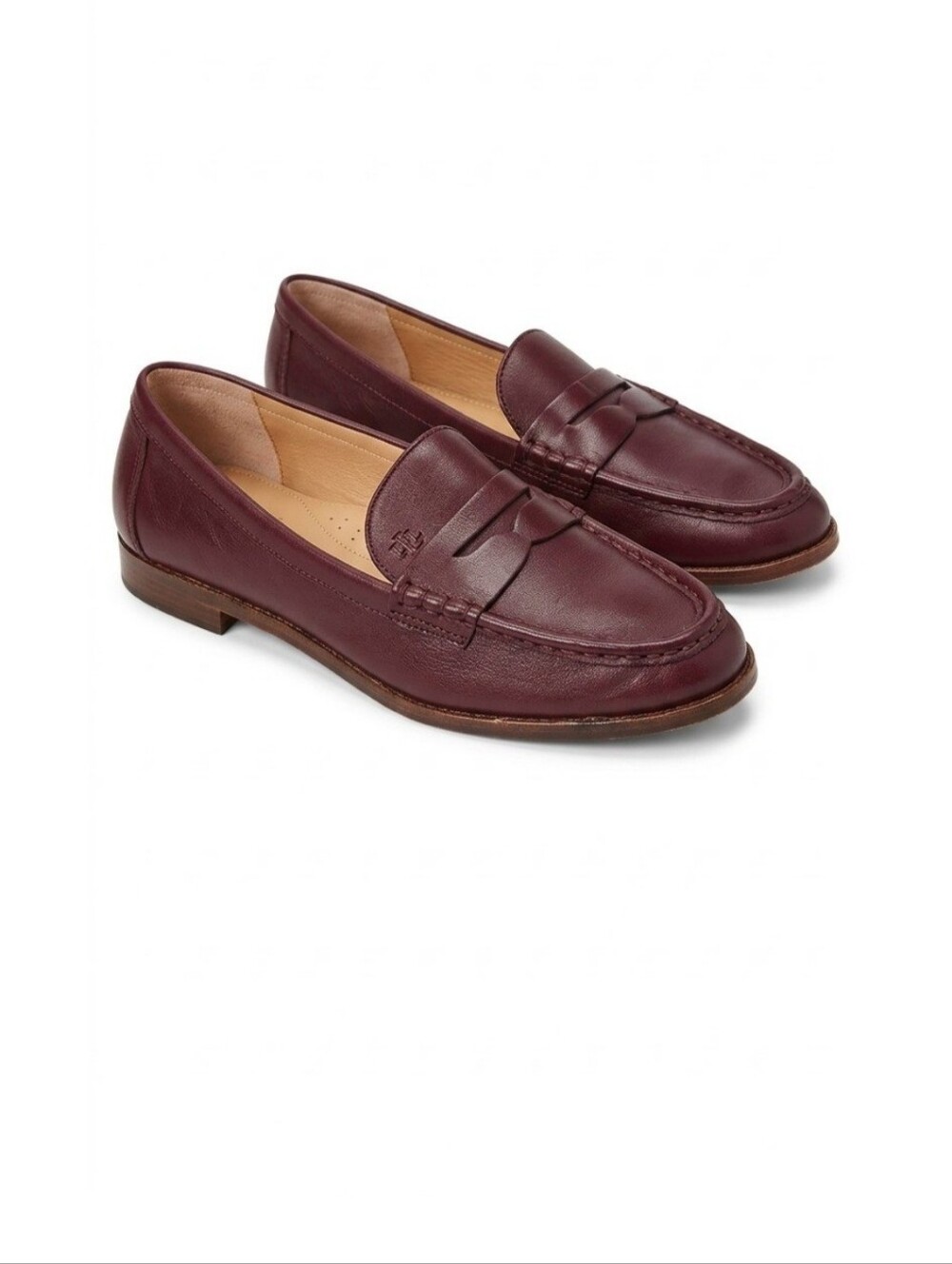Lauren Ralph  Woomen Wynnie Nappa Leather Penny Loafers - Burgundy - Size 10 - Picture 2 of 8